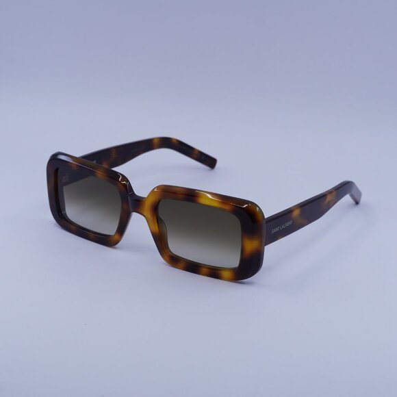 Saint Laurent SL534 SUNRISE 012 Sunglasses Havana Rectangle Frame, Brown Lenses - Picture 7 of 11